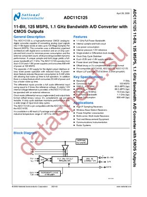 ADC11C125CISQ/NOPB datasheet  